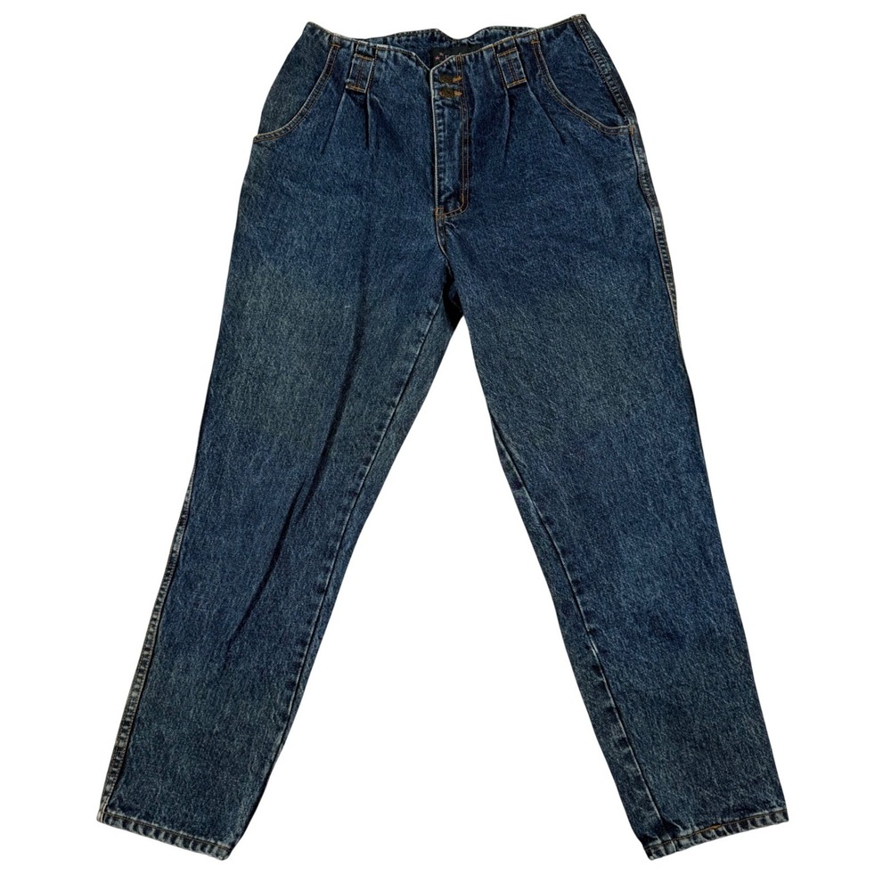 Vintage 80s Cap Ferrat High Waisted Pleated Mom Jeans Medium Wash Tapered  Sz 11